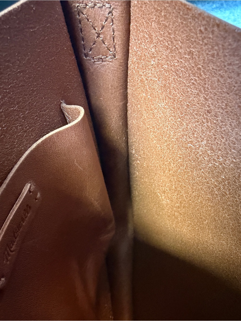 Madewell Cognac Brown Leather Crossbody saddle Bag Adjustable Strap - Picture 8 of 11